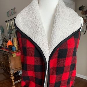 Cute Buffalo Plaid and Sherpa Vest